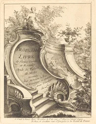 A kartellek és a Rocailles-i nyomtatványok harmadik könyve címlap, 1736.