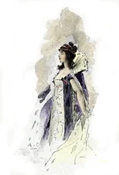 Desiree Clary (1777-1860) svéd királynő portréja 1818-ban (Desire Clary svéd királynő portréja 1818-ban) Antoine Calbet rajza Masson „Napoleon et les femmes” című könyvéből merít