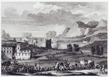Korzika kiszabadítása, 1796. október 20., metszet: Jean Duplessi-Bertaux (1747-1819)