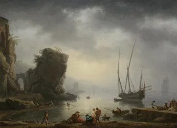 Földközi-tengeri parti jelenet, 1746