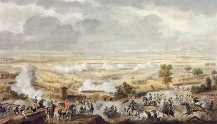 A marengói csata, Prairial 23., 8. év (1800. június 12.), vésette: Jean Duplessi-Bertaux (1747-1819) (akvatinta)