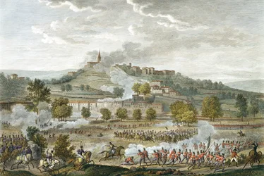 Montebello és Casteggio csata, Prairial 20., 8. év (1800. június 9.), vésette: Jean Duplessi-Bertaux (1747-1819) (akvatinta)