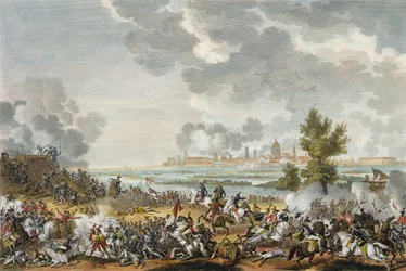 A S. Giorgio di Mantovai csata, 29. Fructidor, 4. év (1796. szeptember), vésette Jean Duplessi-Bertaux (1747-1819) (akvatinta)