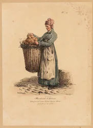 A süteményárus, 34. szám a Párizs kiáltásai sorozatból, Francois Seraphin Delpech (1778-1825) metszete.