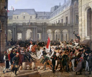Az orleansi herceg elhagyja a Palais-Royal-t és a Hotel de Ville-be megy 1830. július 31-én, 1832