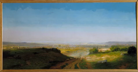 Antoine Chintreuil (1814-1873) űrfestménye 1869 V. 1,02x2,02 m.