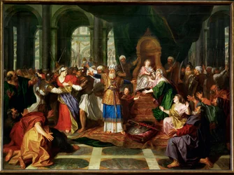 Athalia elűzve a templomból (festmény vászonra)