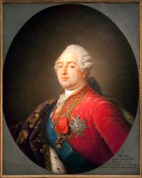 XVI. Lajos (1754-1793), francia király portréja. Festmény Antoine Francois (Antoine-Francois) Callet (1741-1823) műhelyéből. 1786. Dim. 0,915 x 0,730 m. Párizs, Musee Carnavalet