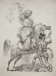 Egy mameluk főnök lovas jelzéssel, 1817.