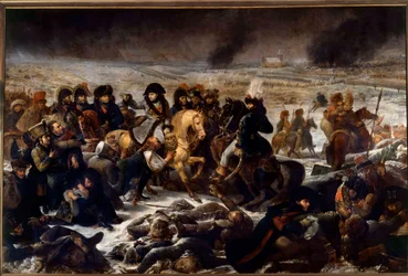 Poroszország és Lengyelország hadjárata (1806-1807): „” I. Napóleon (1769-1821) az eilaui csatatéren 1807. 02. 09”” Antoine Jean Gros (1771-1835) festménye 1808 V. 5,21x7,84 m