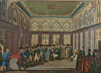 Aubert du Bayet tábornokot az oszmán nagyvezír fogadta Konstantinápolyban 1796-ban