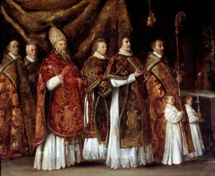 Pápai szentmise vagy oltárhoz emelkedő eve vagy körmenet Antoine Le Nain festménye (1600/1610-1648)