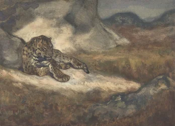Leopárd fekve, 1810-75.