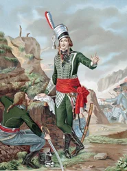 Francois Severin Marceau-Desgraviers (1769-1896) francia forradalmi katona: La Vendee köztársasági hadserege: Fleurusnál, Mainznál, Mannheimnél és Koblenznél harcolt. Altenkirchenben halálosan megsebesült. Kromolitográfia festmény után.