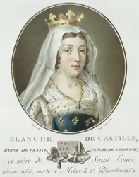 Blanche de Castille (1185-1252) portréja, amelyet Ride metszett, 1787