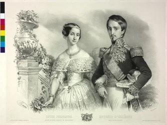 Spanyolország infánsnője férjével, Antoine d