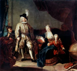 Von Erlach báró portréja családjával, c1710