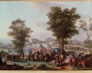 I. Napóleon császár bivakja, az ausztriai Ebersberg vár közelében 1809.04.05. (Festmény