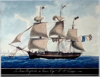 A Jean - Baptiste du Havre, Marseille kikötőjében Antoine Roux (1765-1835) akvarellje 1815 Marseille, Tengerészeti Múzeum