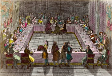 A királyi lottó a 18. században. Trouvain Antoine metszete (1656-1708)
