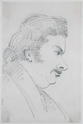 Honore de Balzac (1799-1850) portréja (ceruza papíron)