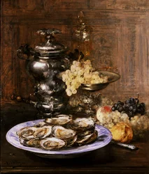 Csendélet osztrigával. Antoine Vollon (1833-1900) festménye Magángyűjtemény.