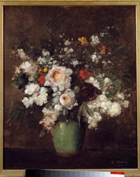 Virágváza Antoine Vollon festménye (1833-1900) 19. századi Lille-i Szépművészeti Múzeum