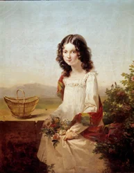 Lise Aubin de Fougerais portréja Hortense Haudebourg Lescot festménye (1784-1845) 1817 V. 0,4x0,32 m.