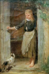 Lány macskával