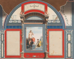 Római ház falfestménye a római Villa Negroni területén, Vénusz és egy nimfa erószokkal. 1778