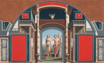 Egy római ház falfestménye a római Villa Negroni területén, Bacchus és Ariadné. 1783
