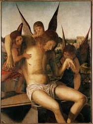 Pieta három angyallal, 1475 körül (olaj, fa)