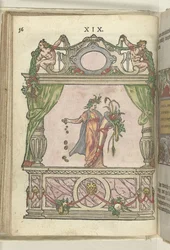 Színpad a nagylelkűség megszemélyesítésével (Liberalitas), 1578