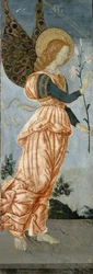 Az Angyali üdvözlet angyala, 1500 körül (tempera nyárfán)