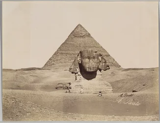 Sphinx et la Pyramide de Chephren (albumén ezüst fotó)