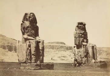 A memnoni kolosszusok, Théba, c. 1860-as évek.