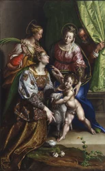Madonna és gyermek Szent Józseffel, Szent Katalinnal és Szent Ágnessel, 1570 körül (olaj, vászon)
