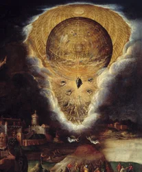 A passió jelenetei: Mennybemenetel. Részlet. Antonio Campi (1526-1587) festménye