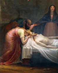 Antonio Canova siralma a halott Krisztus felett, részlet