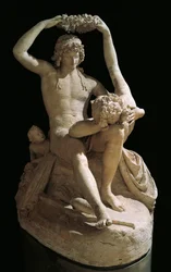 Vénusz megkoronázza Adóniszt, Antonio Canova (1757-1822) műve, gipsz