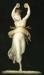 Antonio Canova (1757-1822) kasztnit játszó nő, tempera