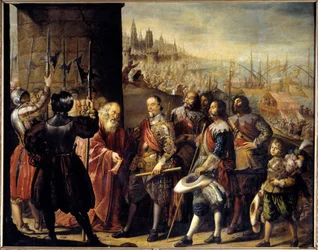 Valtelina háborúja: „” a gének megszabadítása Santa Cruz márki által 1625-ben” Antonio de Pereda (1599-1669) festménye