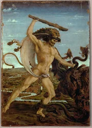 Herkules és a hidra (tempera, fa)