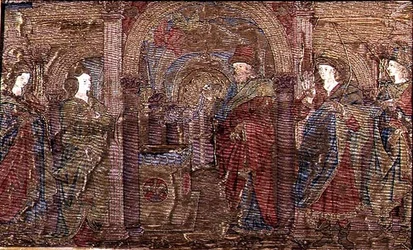 Az Angyali üdvözlet Zakariásnak, Keresztelő Szent János életének jeleneteit ábrázoló kárpit (textil)