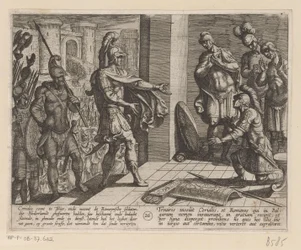 Cerialis megbocsát a római katonáknak, akik segítették Julius Civilist Bataviai háborúk a rómaiak ellen (sorozat címe) Batavorum cum Romanis Bellum (sorozat címe)
