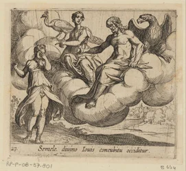 De wens van Semele Semelét az isteni Jupiterrel való érintkezés öli meg (cím a tárgyon) Metamorfózis vagy átalakulások (sorozat címe) Metamorfosen van Ovidius (sorozat címe)