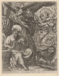 Szent Jeromos a vadonban az utolsó ítéletet szemlélve S. Hieronimus (cím a tárgyon)