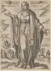 Maria Üdvözlégy Mária, kegyelemmel teljes, Uram veled (cím a tárgyon) Krisztus, Mária en de apostle (sorozat címe)
