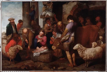 Antonio Travi (1608-1665) A mágusok imádása festmény, 17. századi Genes Musei di Strada Nuova (korábban Palazzo Bianco)