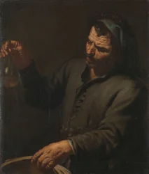 Férfi vizeletes üveggel a kezében, 1650 körül (olaj, vászon)